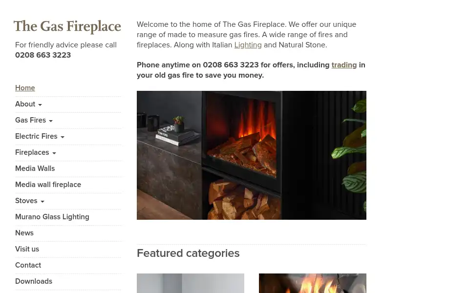 Screenshot of thegasfireplace.com