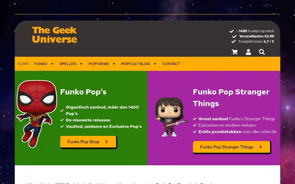 Screenshot of thegeekuniverse.be
