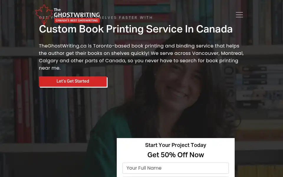 Screenshot of theghostwriting.ca