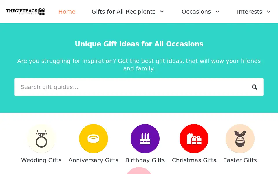 Screenshot of thegiftbags.co.uk