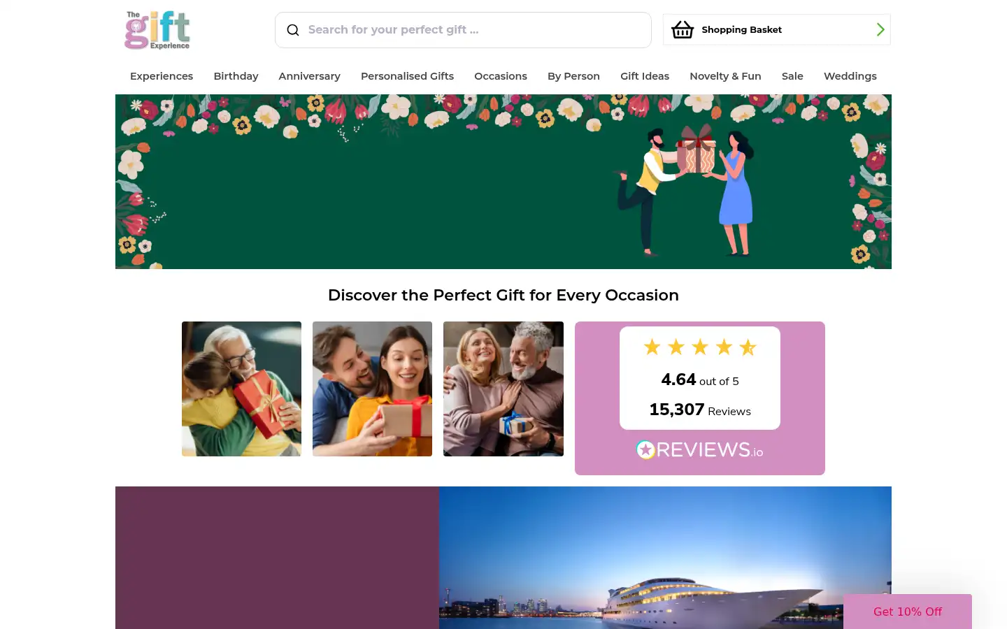 Screenshot of thegiftexperience.co.uk