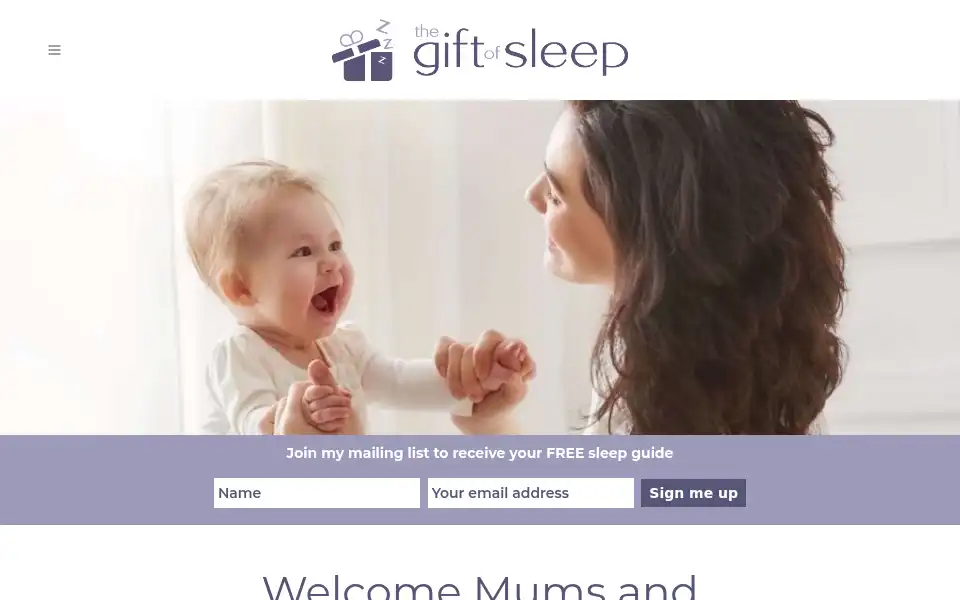 Screenshot of thegiftofsleep.uk