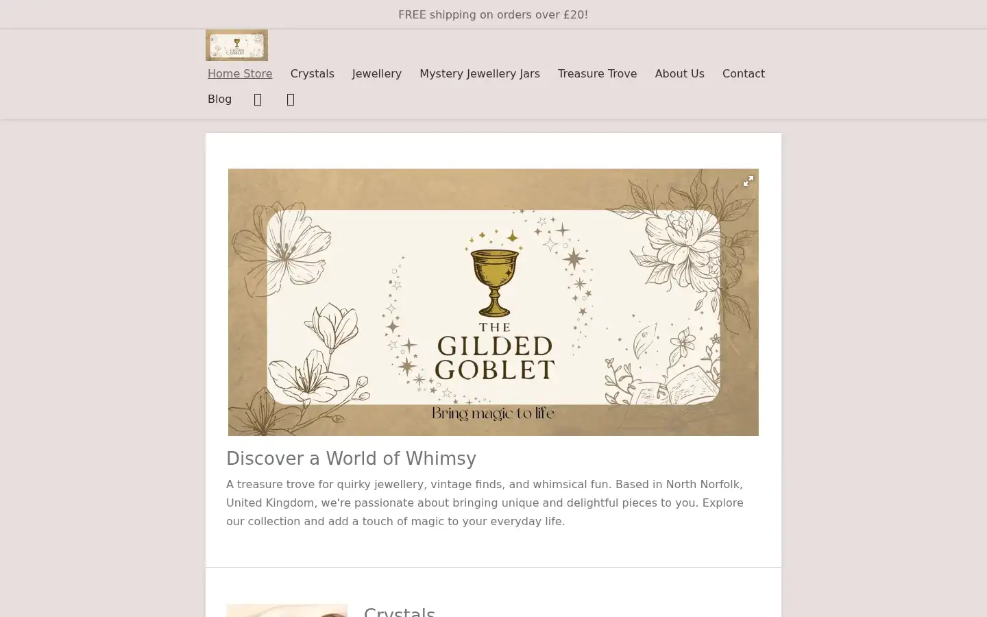 Screenshot of thegildedgoblet.co.uk