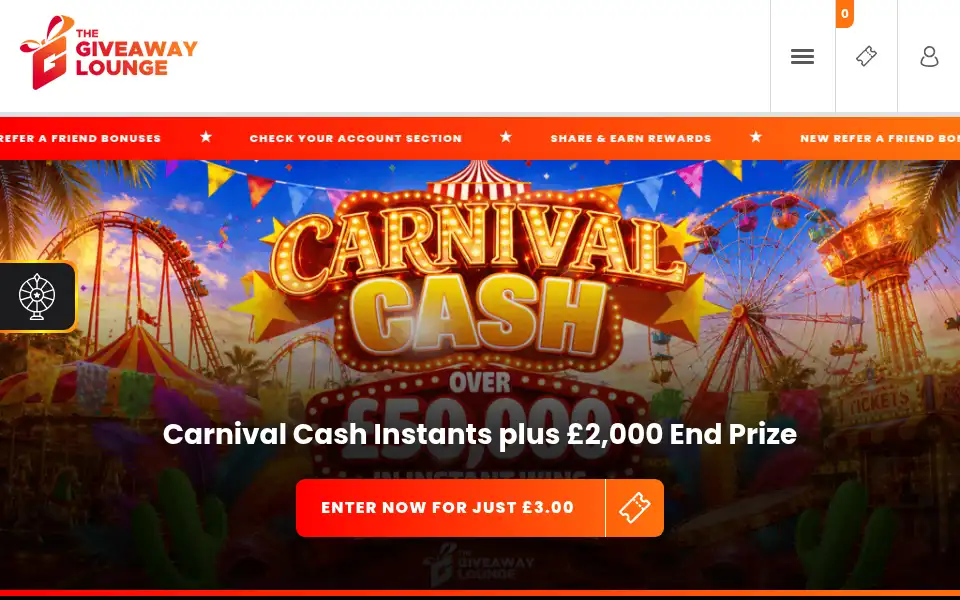 Screenshot of thegiveawaylounge.co.uk