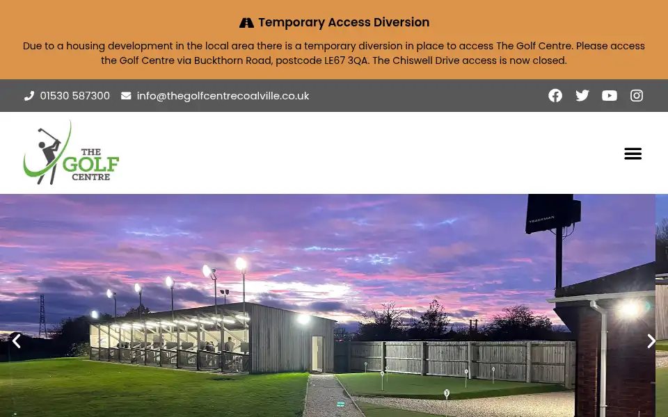Screenshot of thegolfcentrecoalville.co.uk