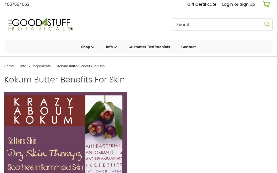 Screenshot of thegoodstuffbotanicals.com