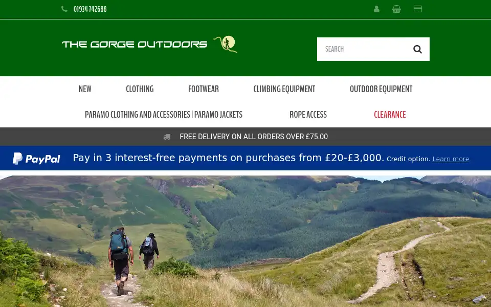 Screenshot of thegorgeoutdoors.co.uk