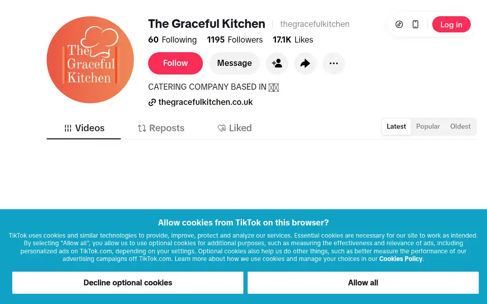 Screenshot of thegracefulkitchen.co.uk