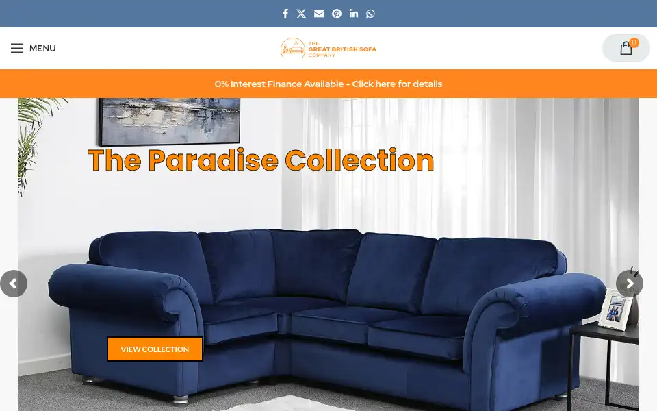 Screenshot of thegreatbritishsofacompany.co.uk