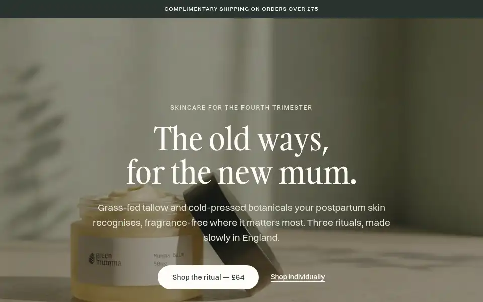 Screenshot of thegreenmumma.com