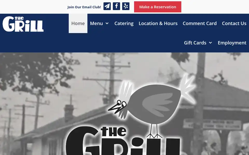 Screenshot of thegrillatquarterfieldstation.com