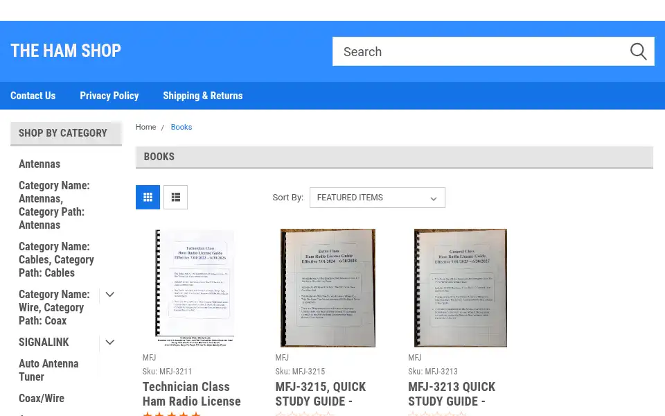 Screenshot of thehamshop.com