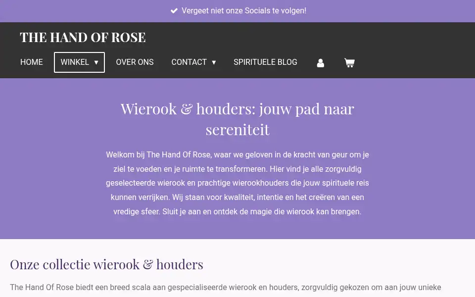Screenshot of thehandofrose.be