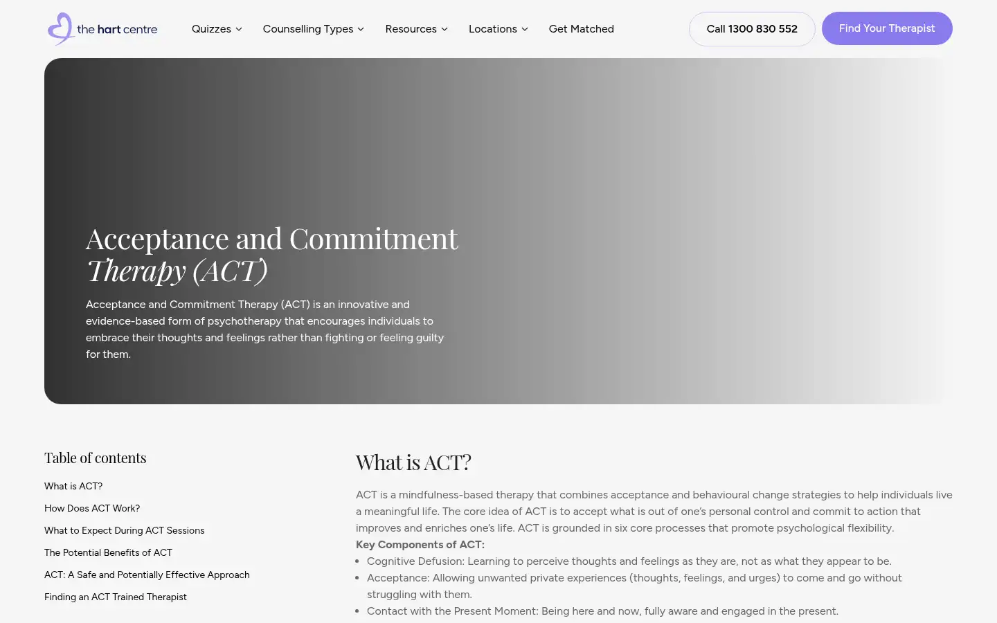 Screenshot of thehartcentre.com.au
