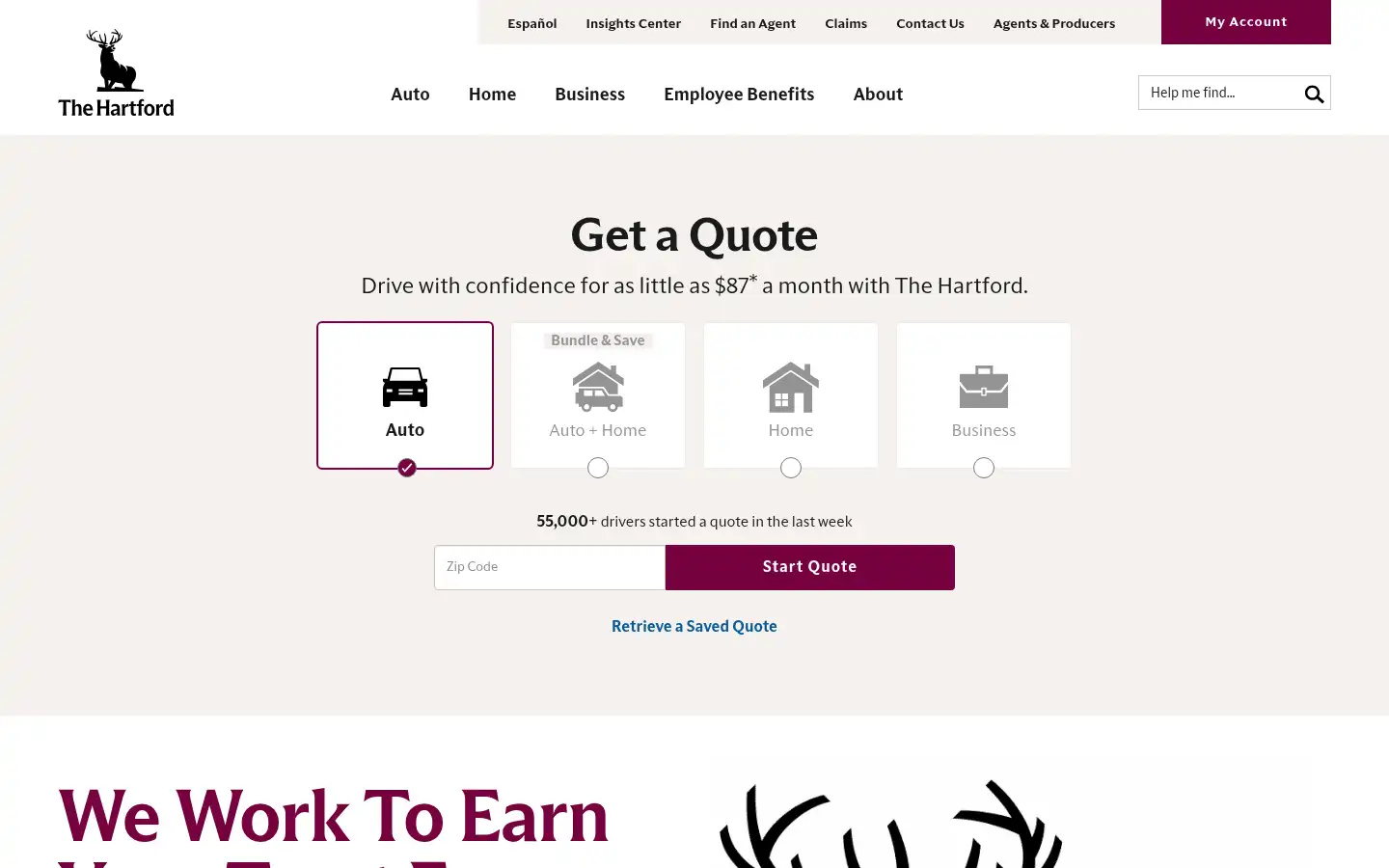 Screenshot of thehartford.com