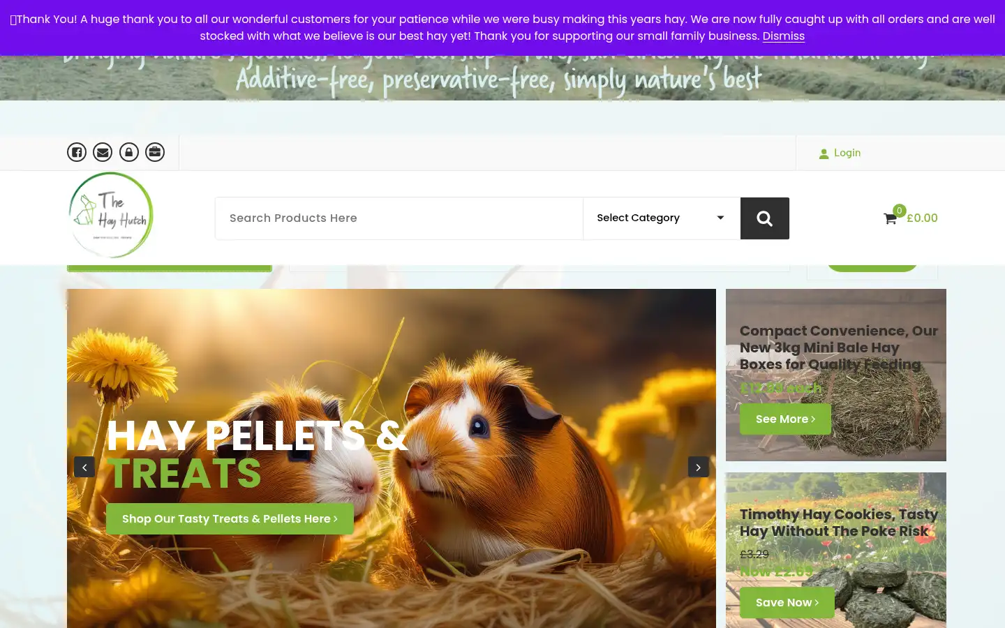 Screenshot of thehayhutch.co.uk