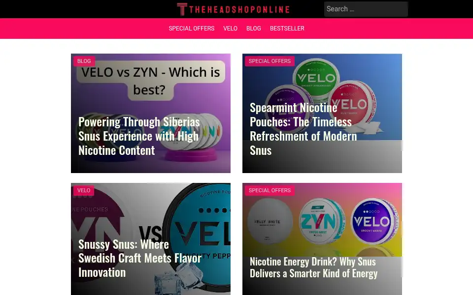 Screenshot of theheadshoponline.com