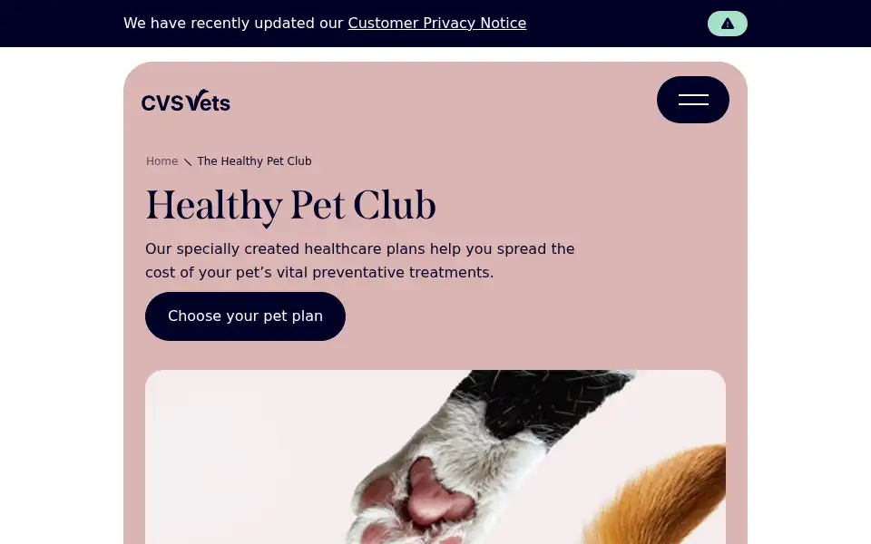 Screenshot of thehealthypetclub.co.uk