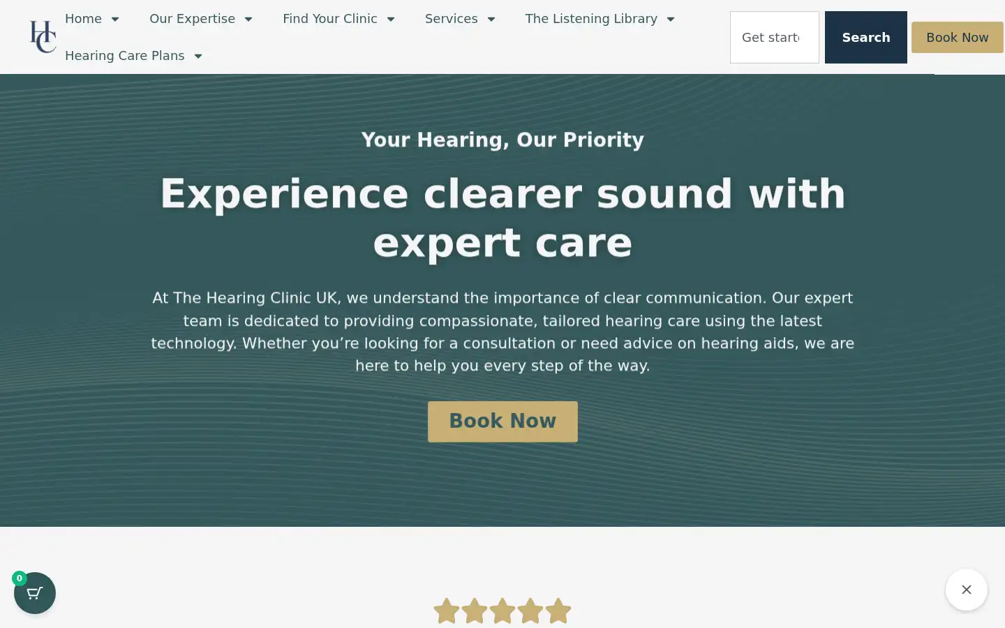 Screenshot of thehearingclinicuk.co.uk