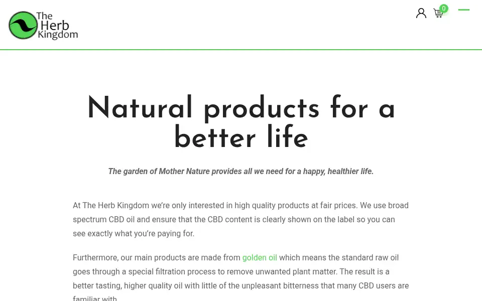 Screenshot of theherbkingdom.com