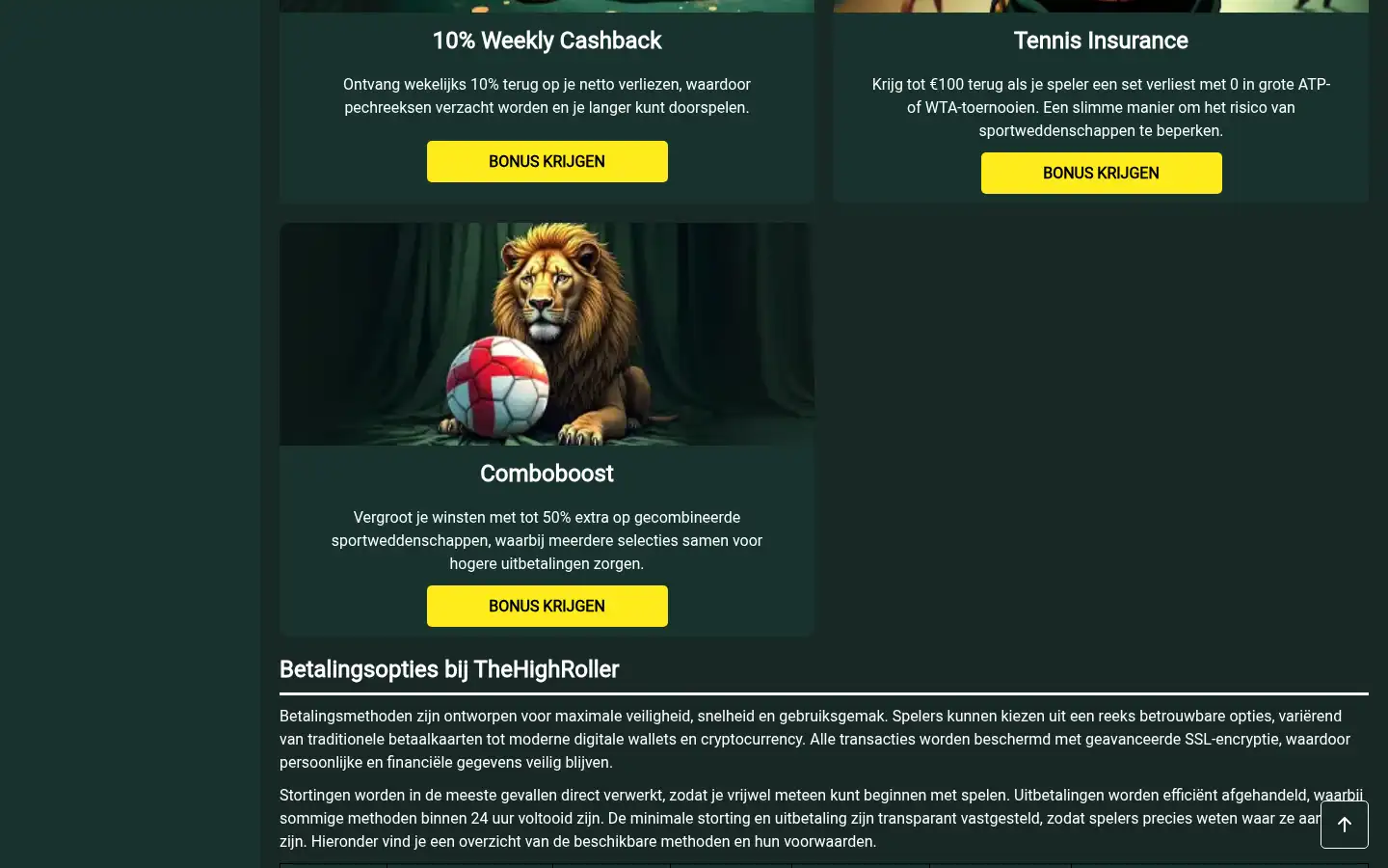 Screenshot of thehighroller.nl