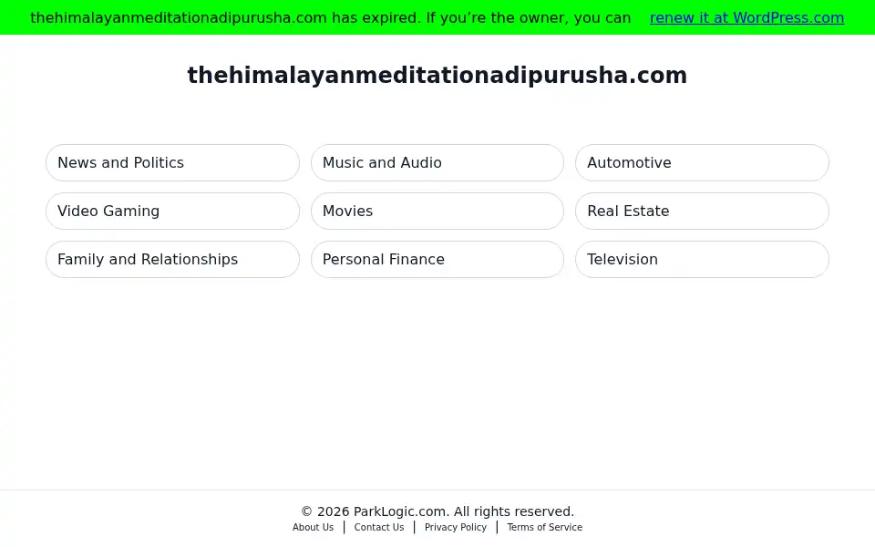 Screenshot of thehimalayanmeditationadipurusha.com