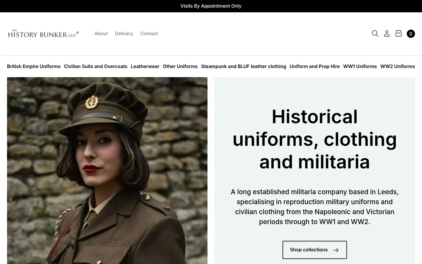Screenshot of thehistorybunker.co.uk