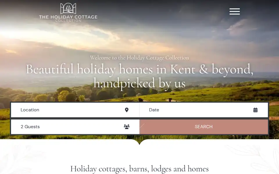 Screenshot of theholidaycottagecollection.co.uk