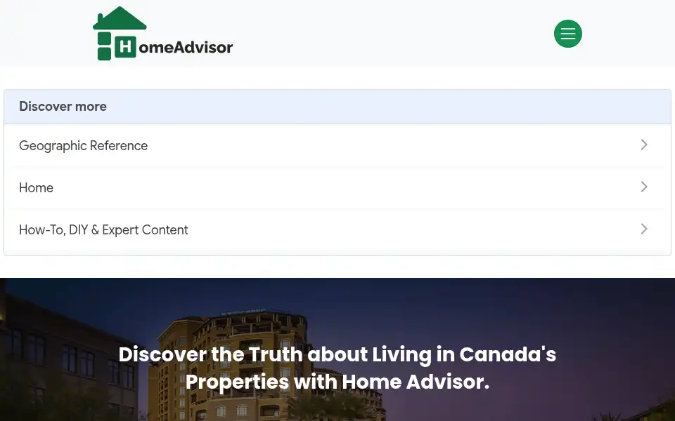 Screenshot of thehomeadvisor.ca