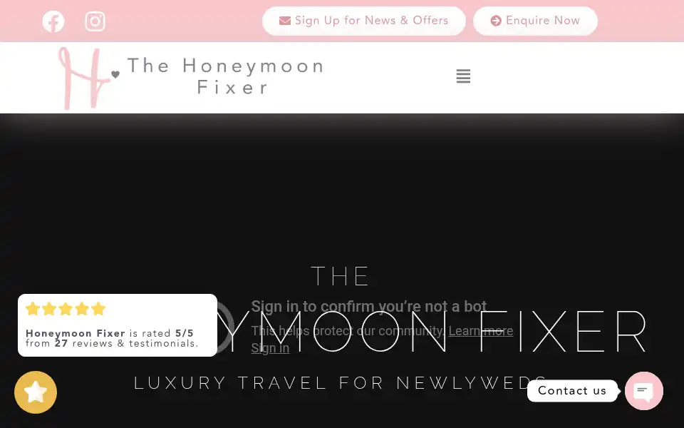 Screenshot of thehoneymoonfixer.com