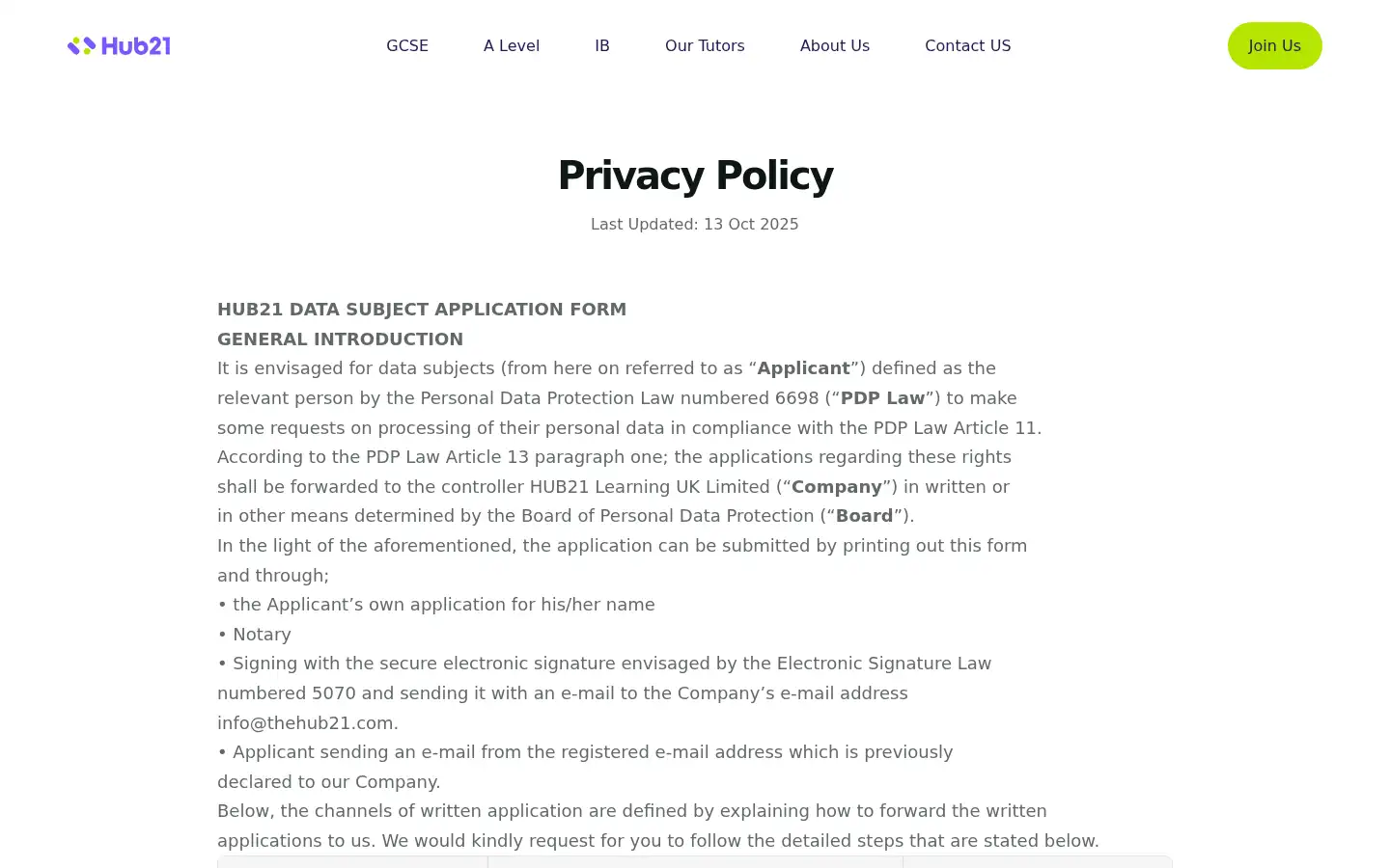 Screenshot of thehub21.com