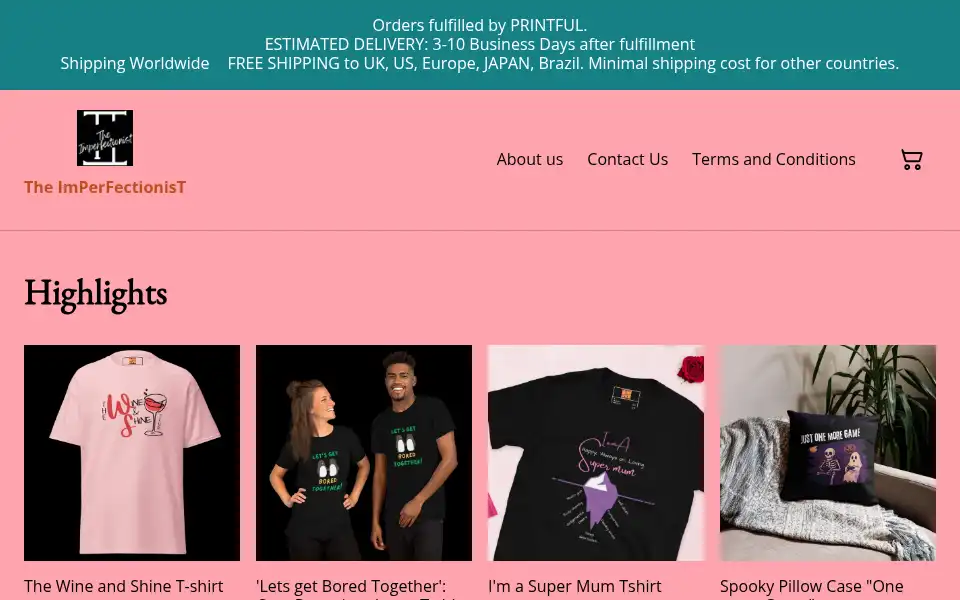 Screenshot of theimperfectionist.store