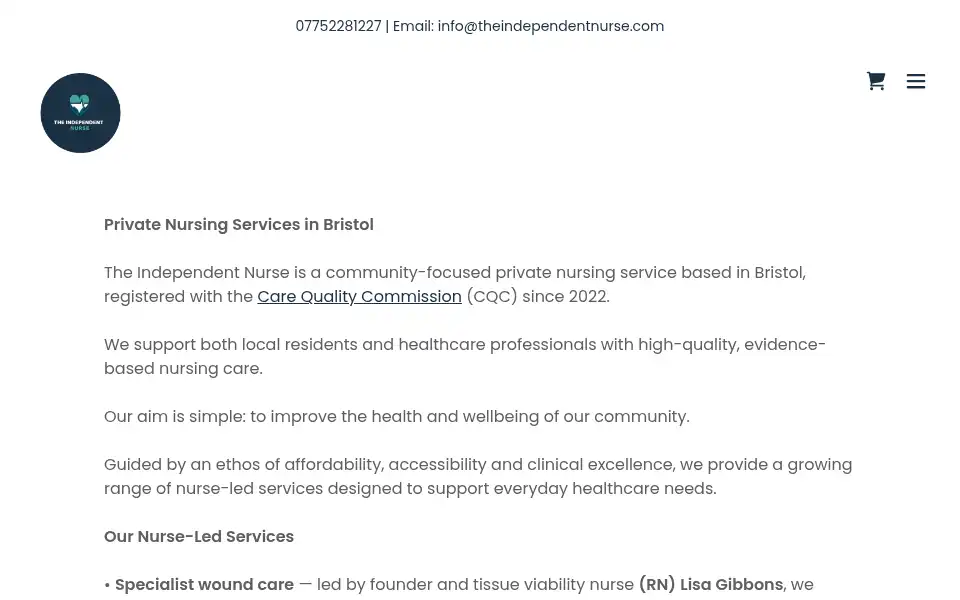 Screenshot of theindependentnurse.com