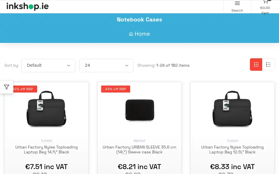 Screenshot of theinkshop.ie