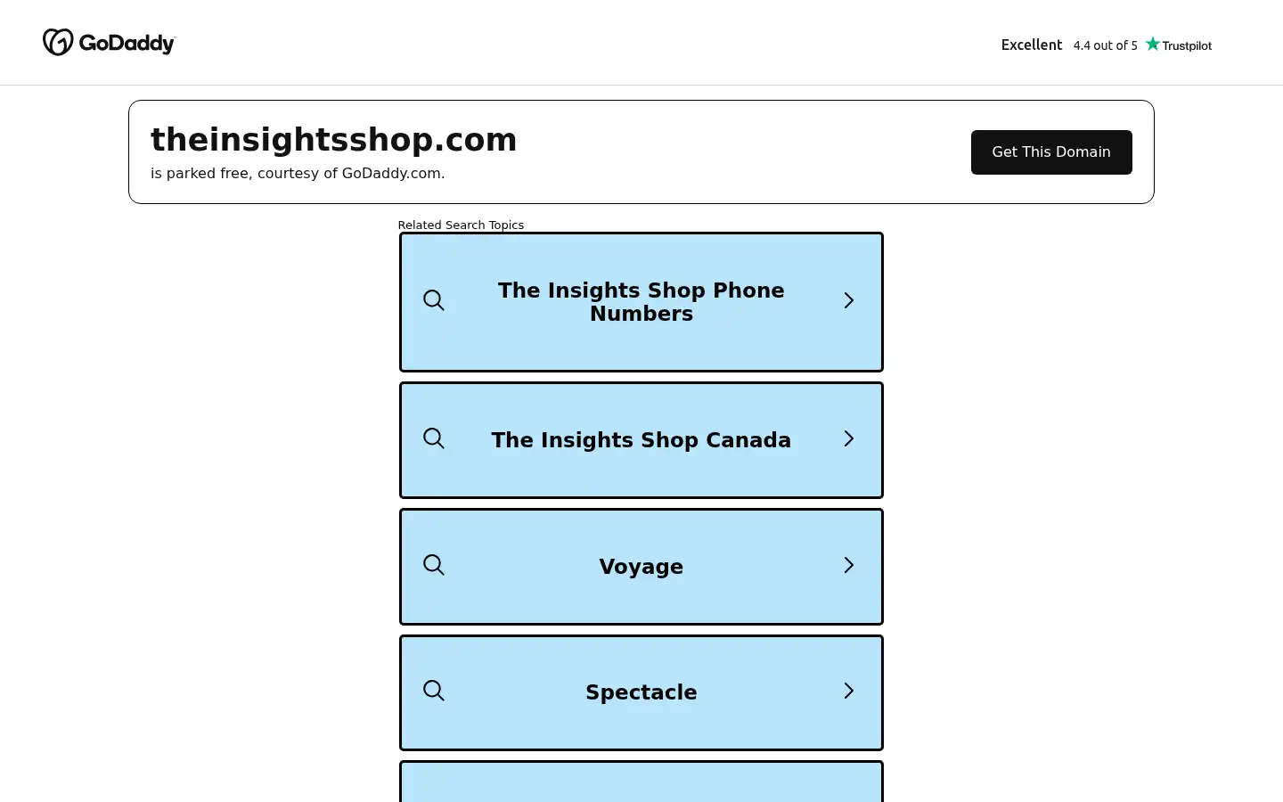 Screenshot of theinsightsshop.com