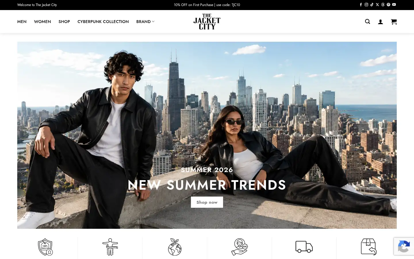Screenshot of thejacketcity.com