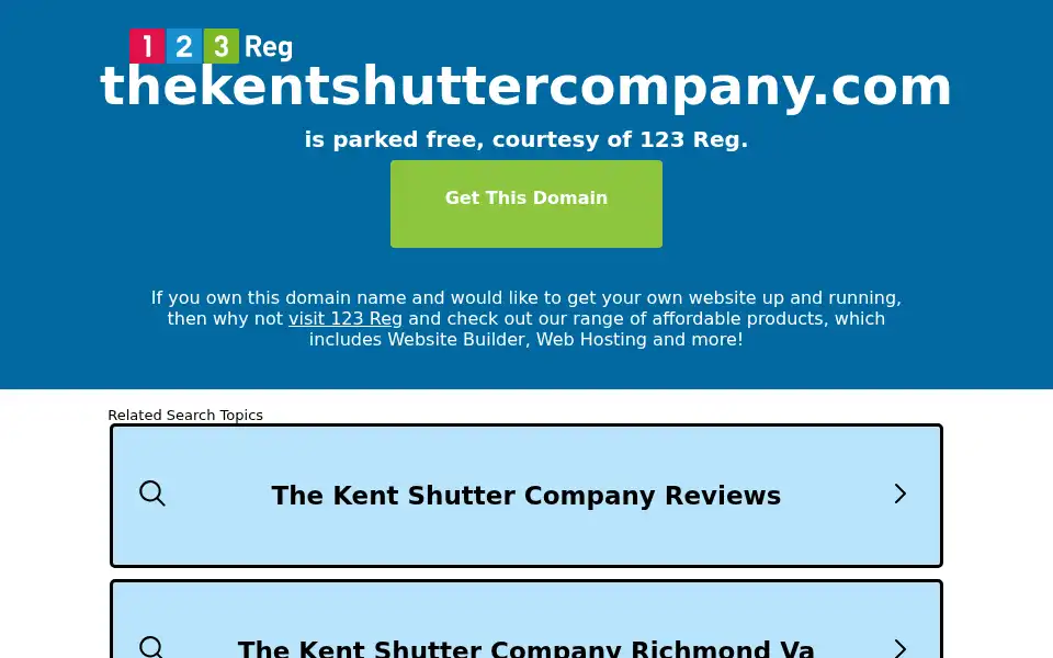 Screenshot of thekentshuttercompany.com