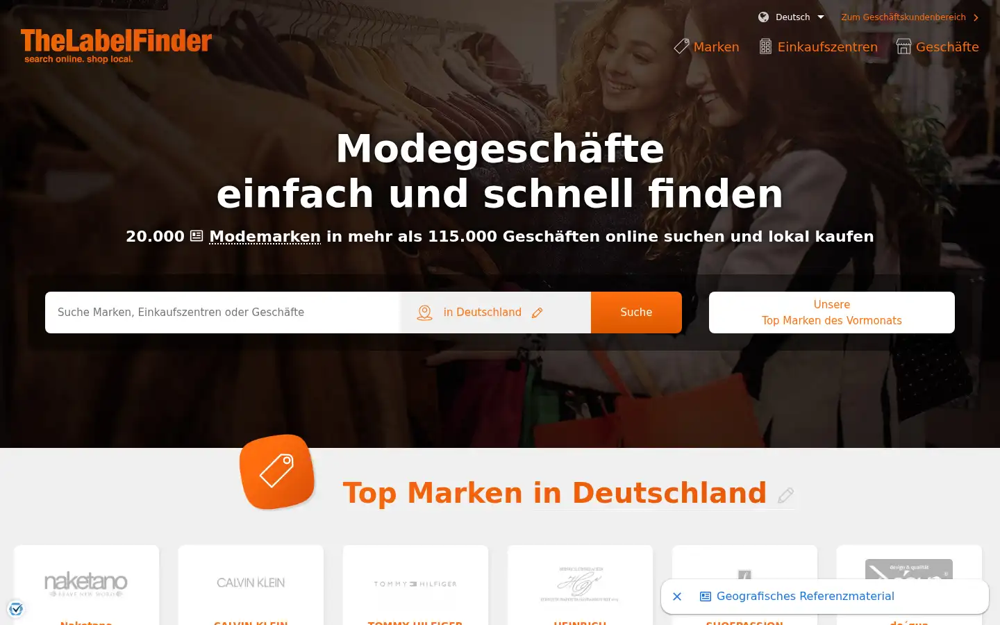 Screenshot of thelabelfinder.de