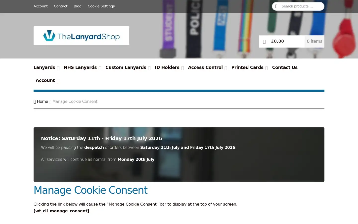 Screenshot of thelanyardshop.co.uk