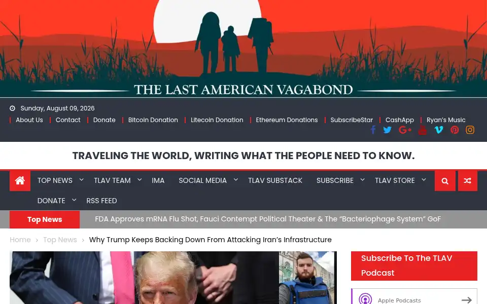 Screenshot of thelastamericanvagabond.com