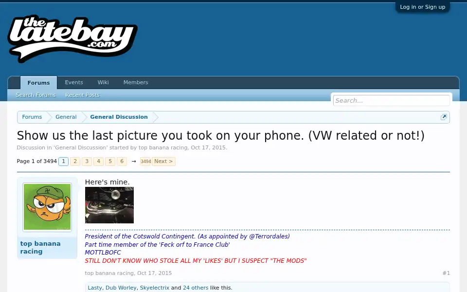Screenshot of thelatebay.com