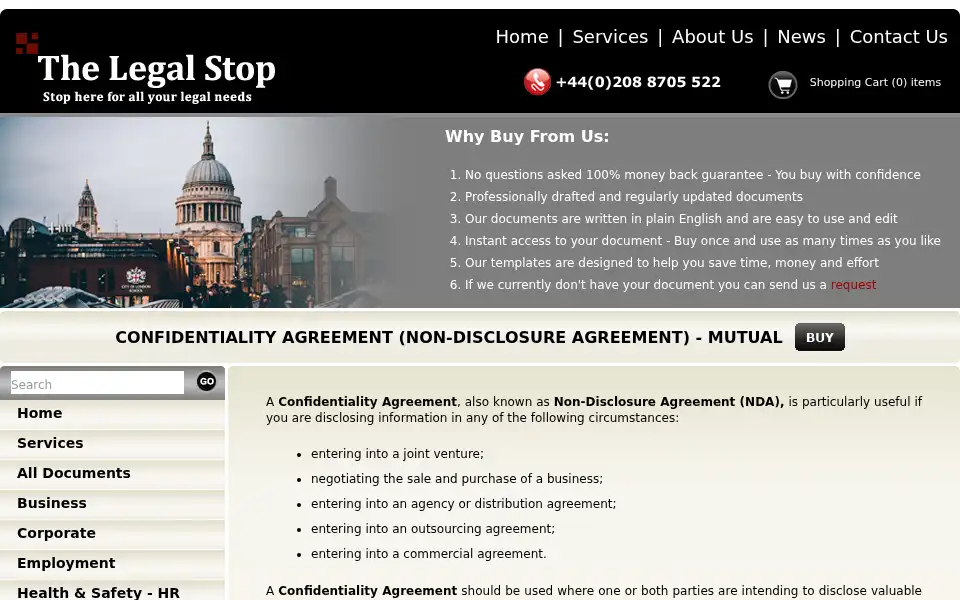 Screenshot of thelegalstop.co.uk