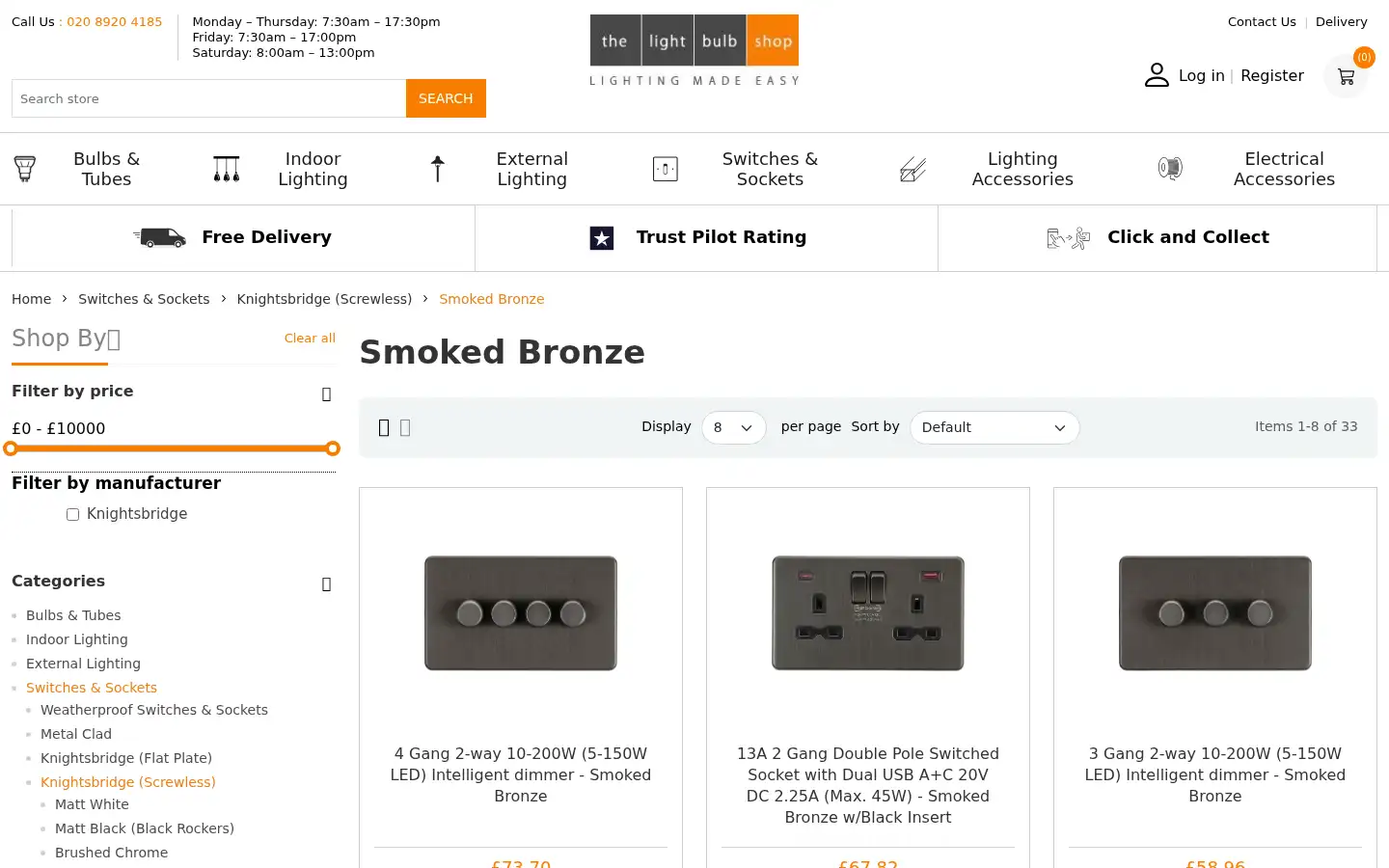 Screenshot of thelightbulbshop.co.uk