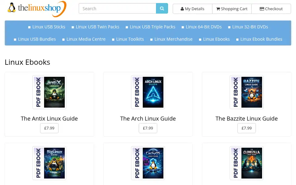 Screenshot of thelinuxshop.co.uk