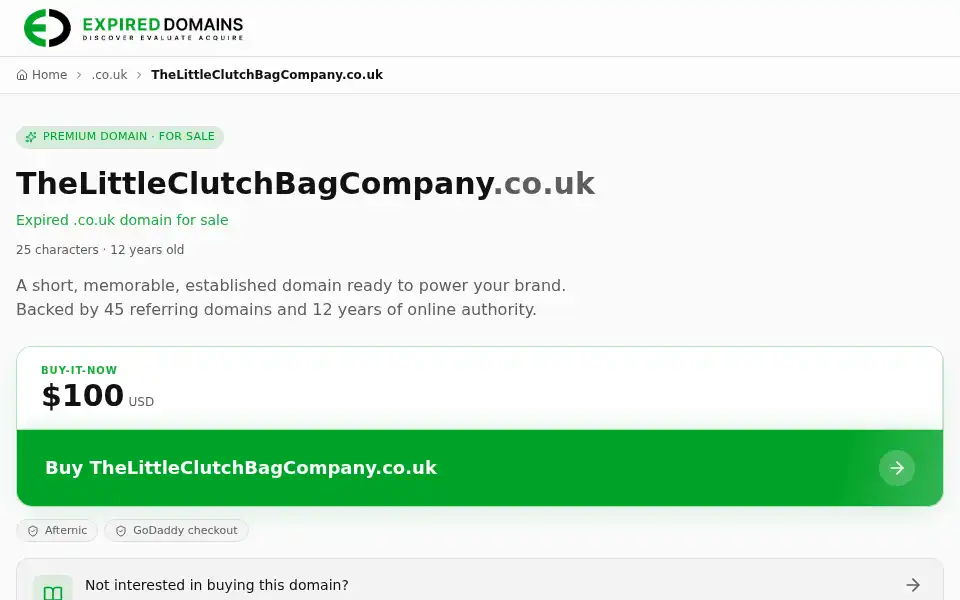 Screenshot of thelittleclutchbagcompany.co.uk