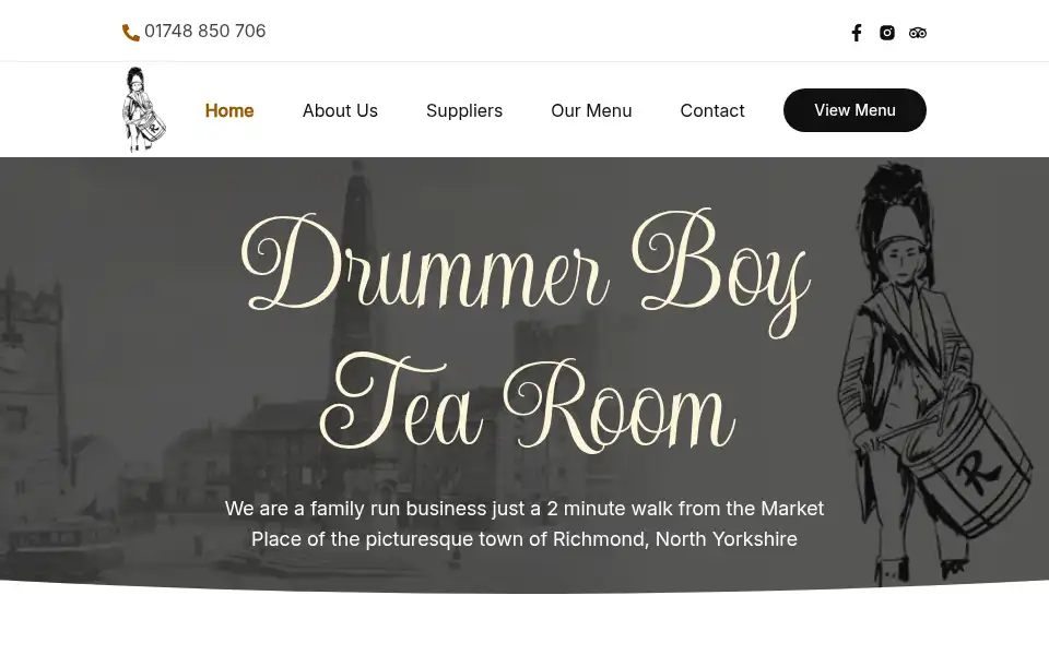 Screenshot of thelittledrummerboytearoom.co.uk