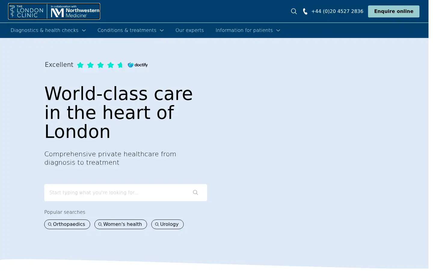 Screenshot of thelondonclinic.co.uk