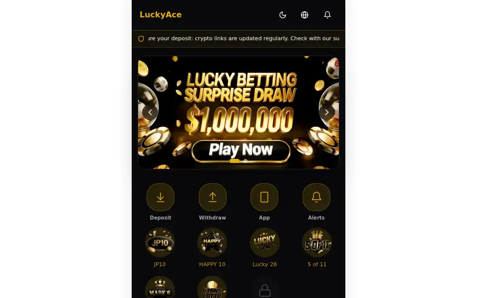 Screenshot of theluckyace.uk