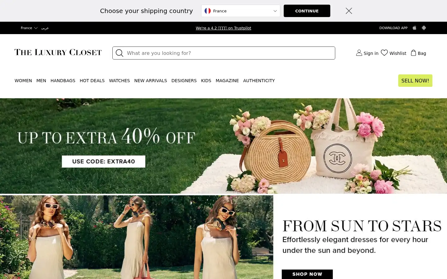 Screenshot of theluxurycloset.com
