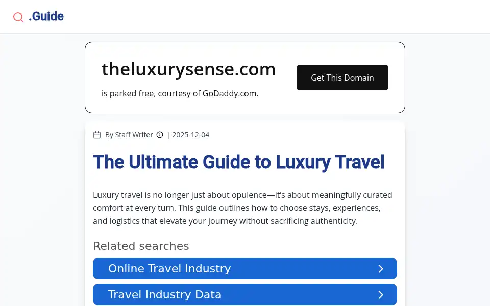 Screenshot of theluxurysense.com